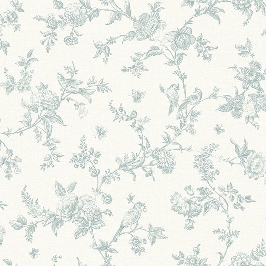 Search 4072-70062 Delphine Nightingale Seafoam Floral Trail Wallpaper Seafoam by Chesapeake Wallpaper