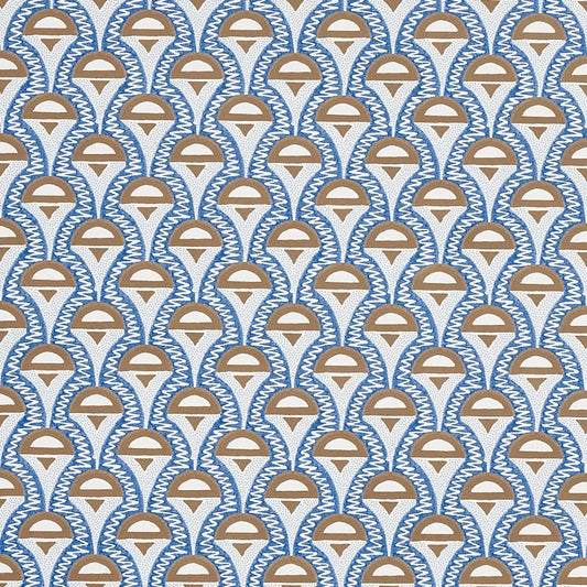 Purchase 5012081 Abelino Blue and Brown Schumacher Wallcovering Wallpaper