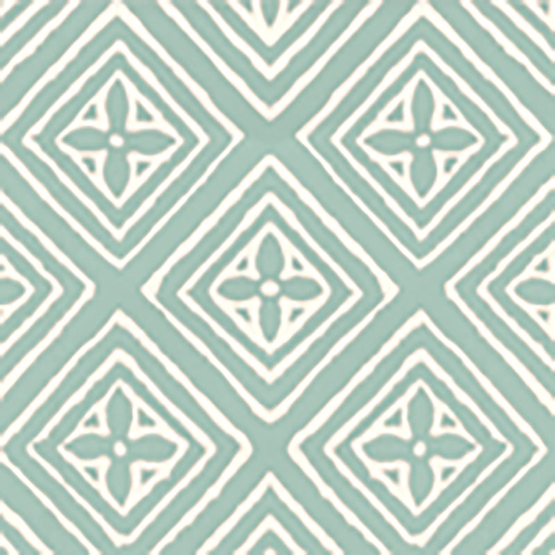 Sample 2490-47WP Fiorentina, French Green on Almost White by Quadrille Wallpaper