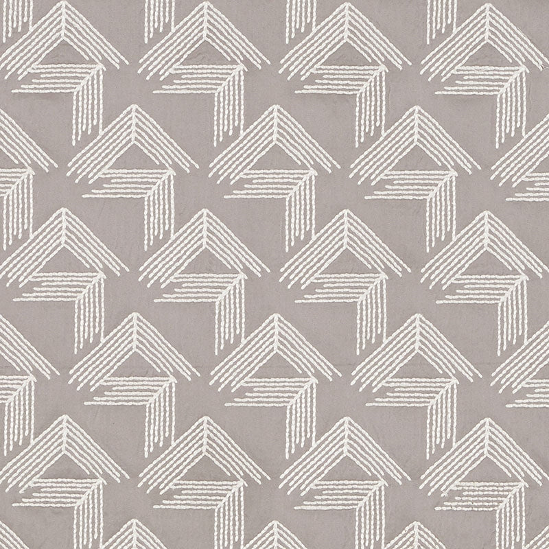 Purchase sample of 69434 V Step, Pale Grey by Schumacher Fabric