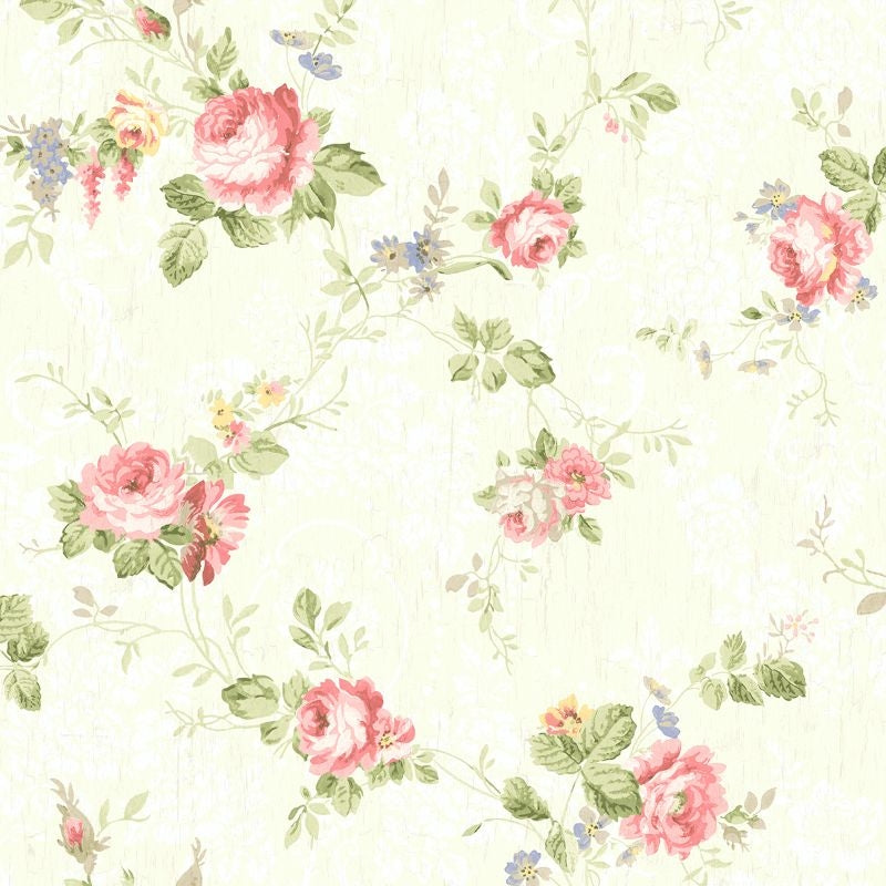 Order FS50204 Spring Garden Floral Trail by Wallquest Wallpaper