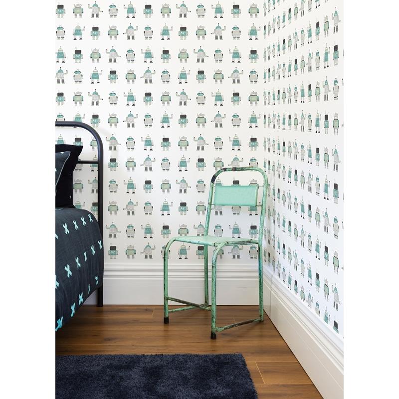 4060-138938 Fable Callum Teal Robots Wallpaper by Chesapeake,4060-138938 Fable Callum Teal Robots Wallpaper by Chesapeake2