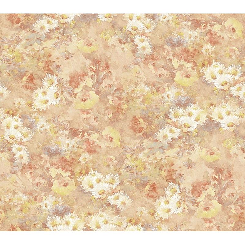 Select FI71301 French Impressionist Orange/Rust Daisy by Seabrook Wallpaper