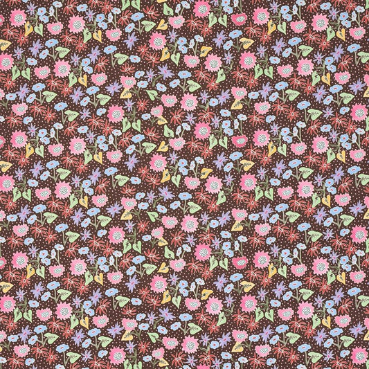 Find 5013502 Calico Multi On Brown Schumacher Wallcovering Wallpaper