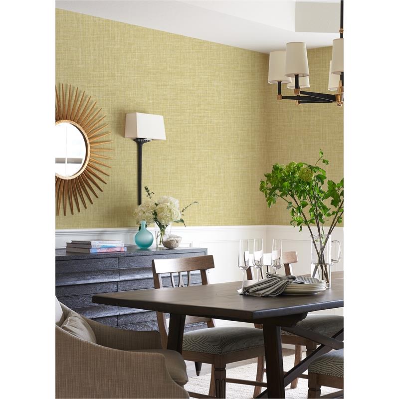 Shop 4081-26356 Happy Emerson Yellow Faux Linen Yellow A-Street Prints Wallpaper