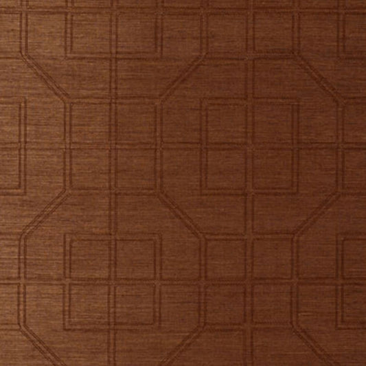 Purchase 5003554 Linyi Embroidered Fret Chestnut Schumacher Wallpaper