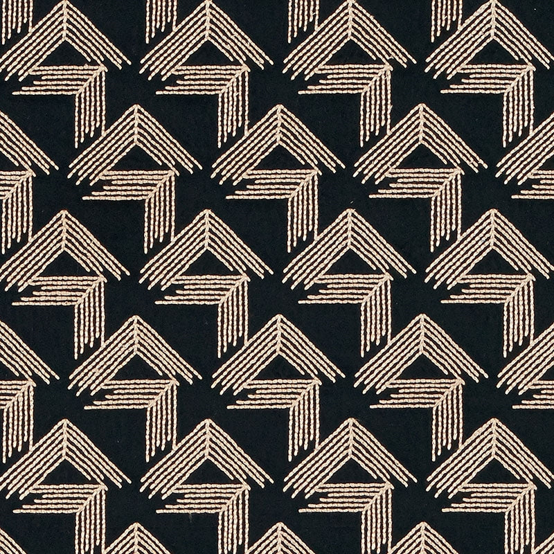Looking 69430 V Step Black by Schumacher Fabric