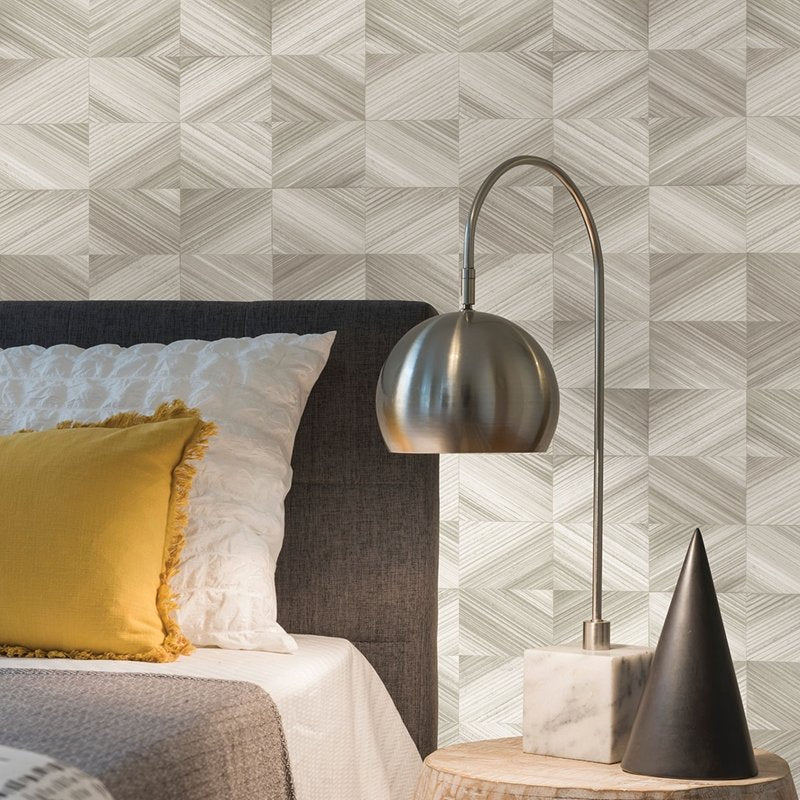 Acquire 2922-25377 Trilogy Stratum Taupe Geometric Wood Taupe A-Street Prints Wallpaper
