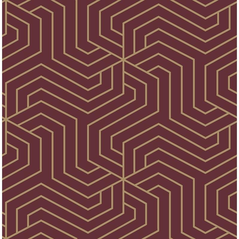 Looking RZS4527 Rachel Zoe Burgundy Ramsey Peel and Stick Wallpaper Taupe by NuWallpaper