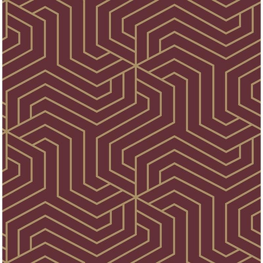 Looking RZS4527 Rachel Zoe Burgundy Ramsey Peel and Stick Wallpaper Taupe by NuWallpaper