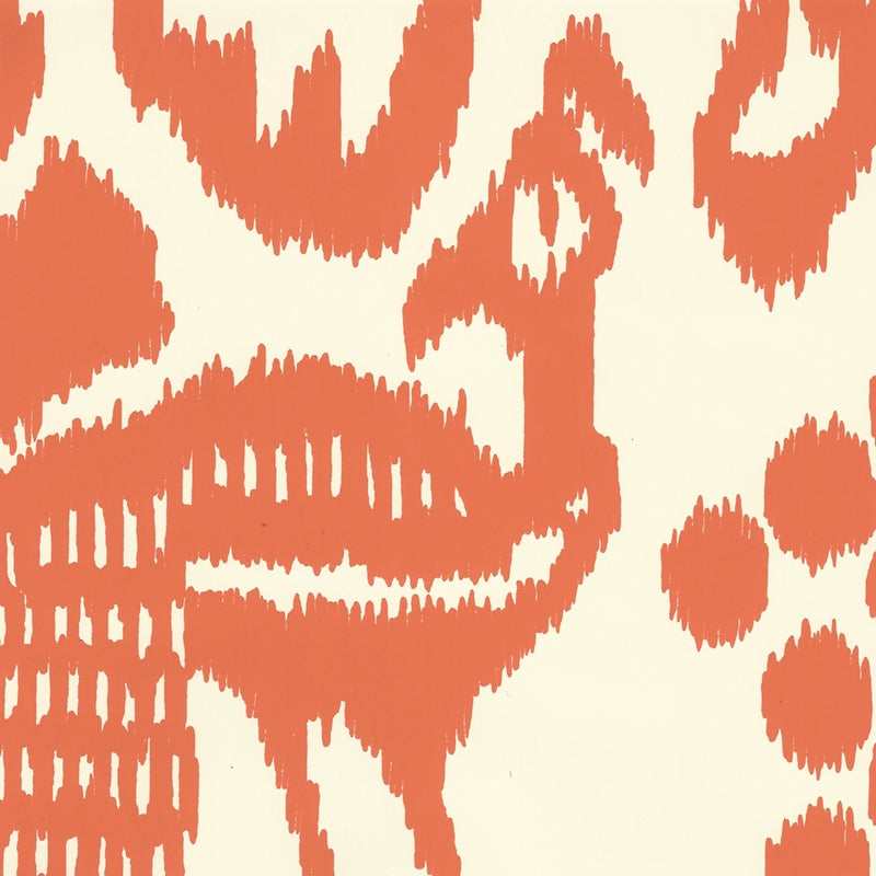 Sample 2435-45WP Bali Ii, Orange on Off White by Quadrille Wallpaper