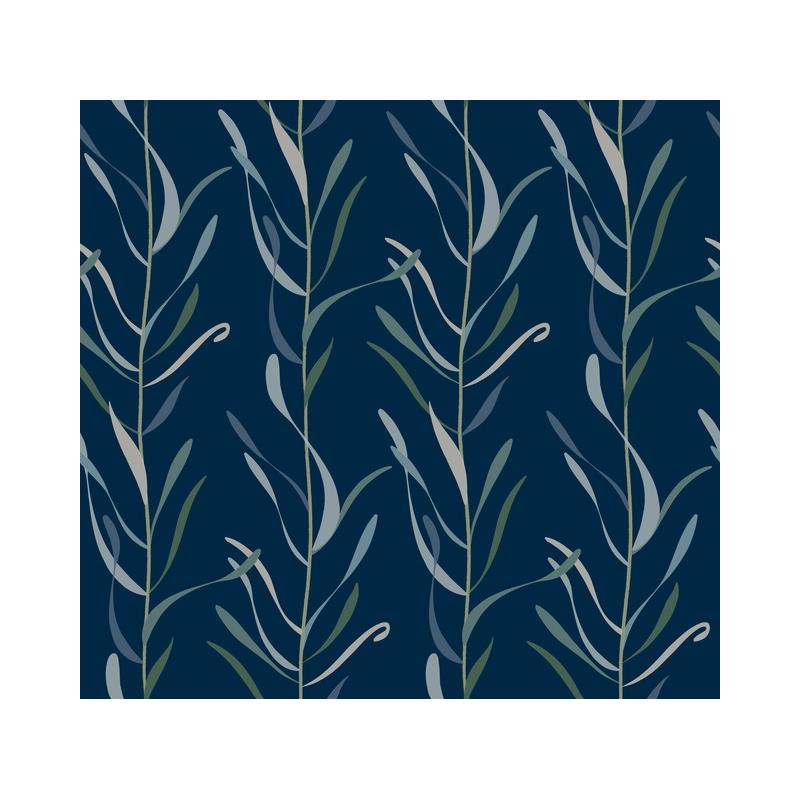 Sample GO8324 Chloe Vine Indigo, Greenhouse by York Wallpaper
