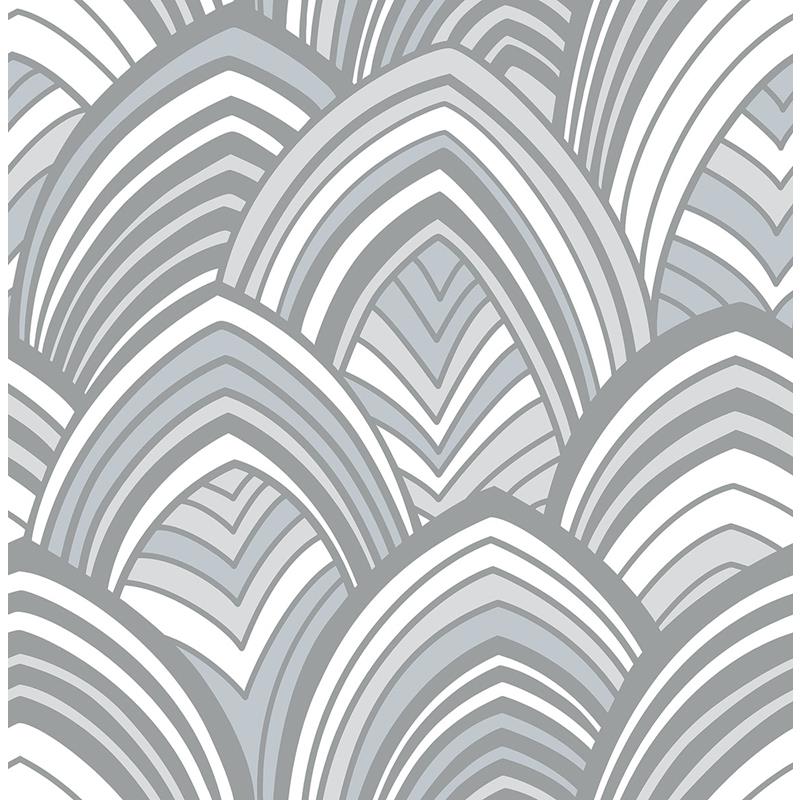 Purchase 2969-87353 Pacifica CABARITA Grey Art Deco Leaves Grey A-Street Prints Wallpaper
