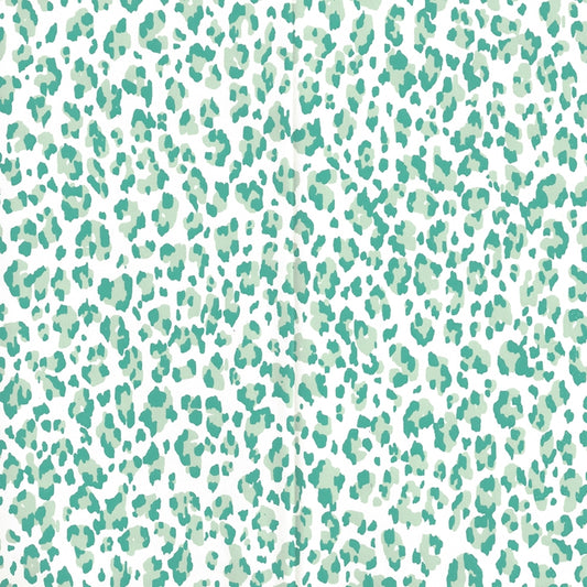 Looking 305084AWP Bonaparte Aqua Dark Aqua Almost White by Quadrille Wallpaper