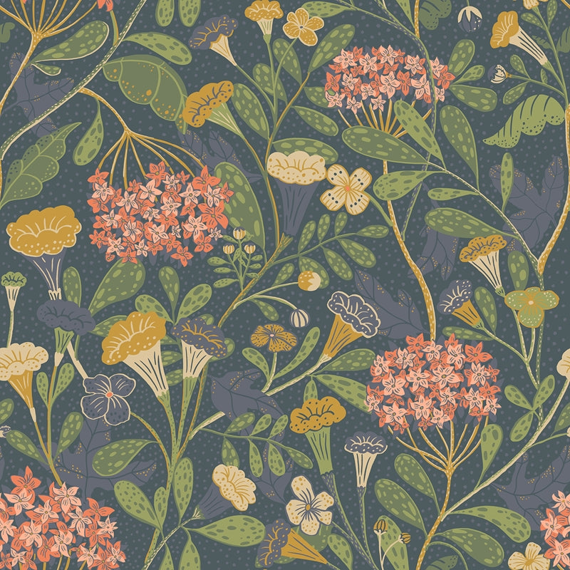 Sample 2999-55020 Annelie, Hybbe Blue Hydrangea Garden by A-Street Prints Wallpaper