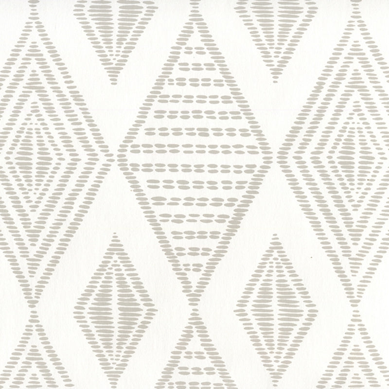 Select AP850-PGREY Safari Embroidery Pale Grey on White by Quadrille Wallpaper
