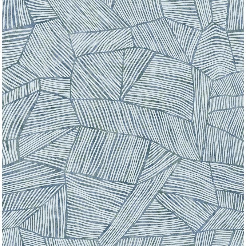 Sample 4014-26401 Seychelles, Aldabra Blue Textured Geometric Wallpaper by A-Street Prints Wallpaper