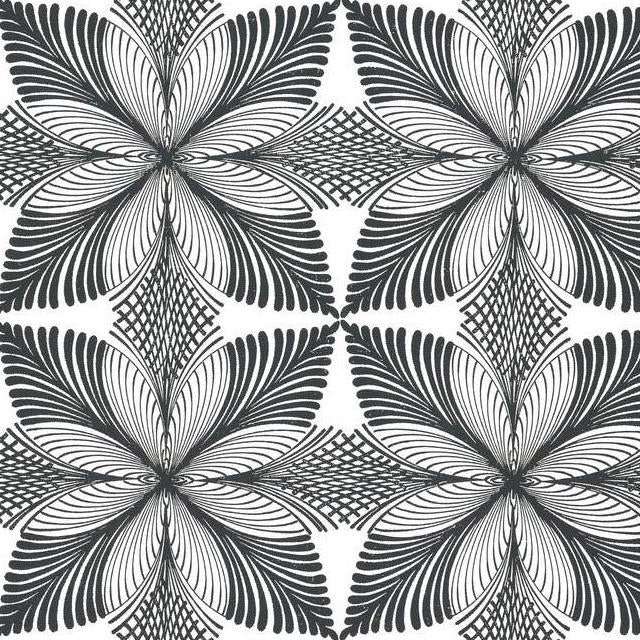 Find HC7542 Handcrafted Naturals Roulettes Cream/Black by Ronald Redding Wallpaper