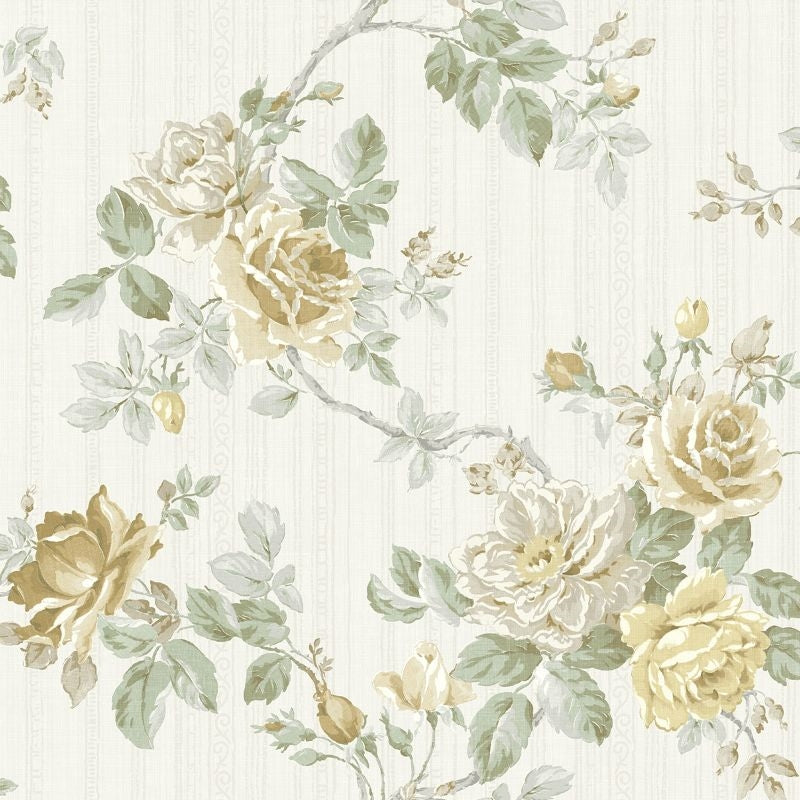 Order FS51303 Spring Garden Rose Trail by Wallquest Wallpaper