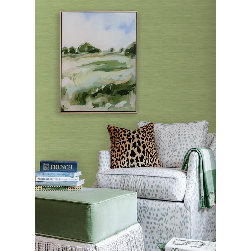 SSS4569 Society Social Citrus Green Classic Faux Grasscloth Peel &amp; Stick Wallpaper by NuWallpaper2