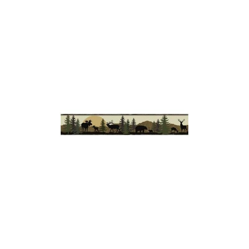 Sample LM7946BD Border Portfolio II, Scenic Silhouette color Browns Animals by York Wallpaper