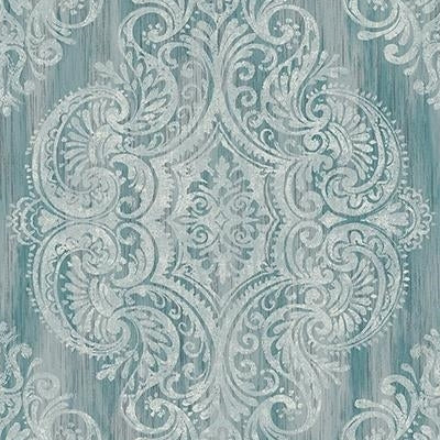 Looking CR22004 Jackman Green Damask by Carl Robinson 10-Island Wallpaper