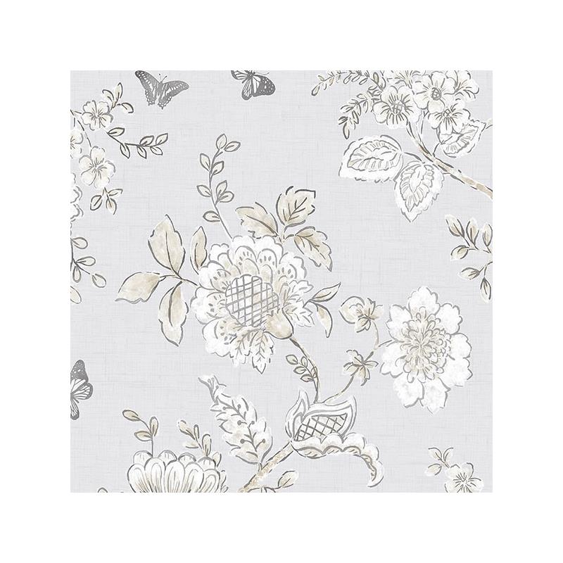 Sample FH37538 Farmhouse Living Butterfly Toile  Norwall Wallpaper