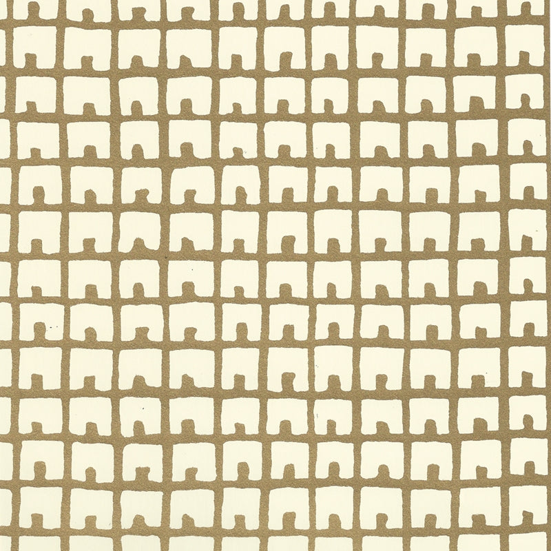 Sample 4040-07WP Fez Background, Gold Metallic Off White by Quadrille Wallpaper