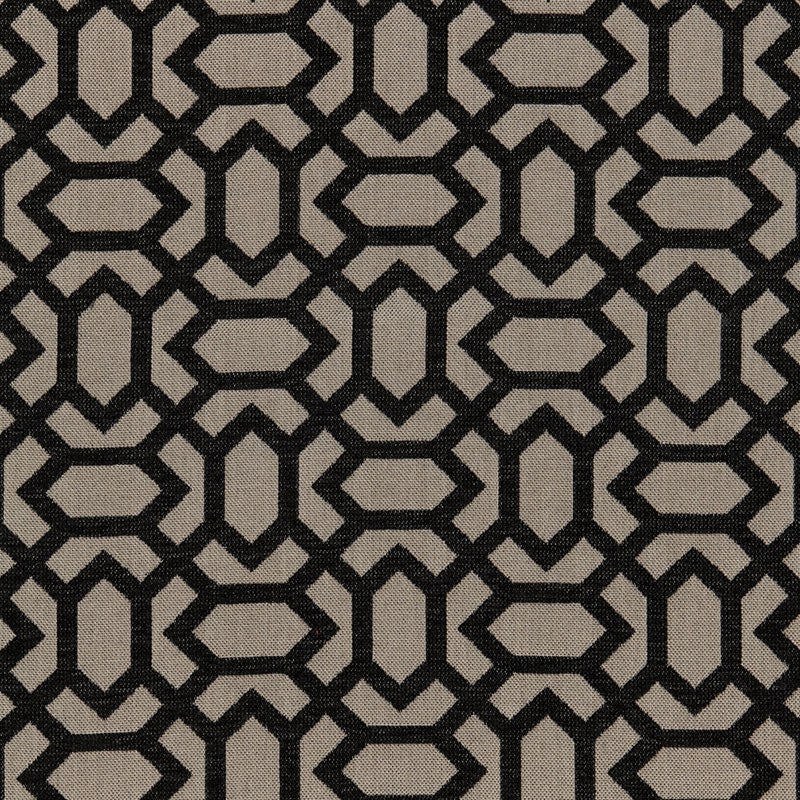 Purchase sample of 66062 San Remo Fret, Jet by Schumacher Fabric