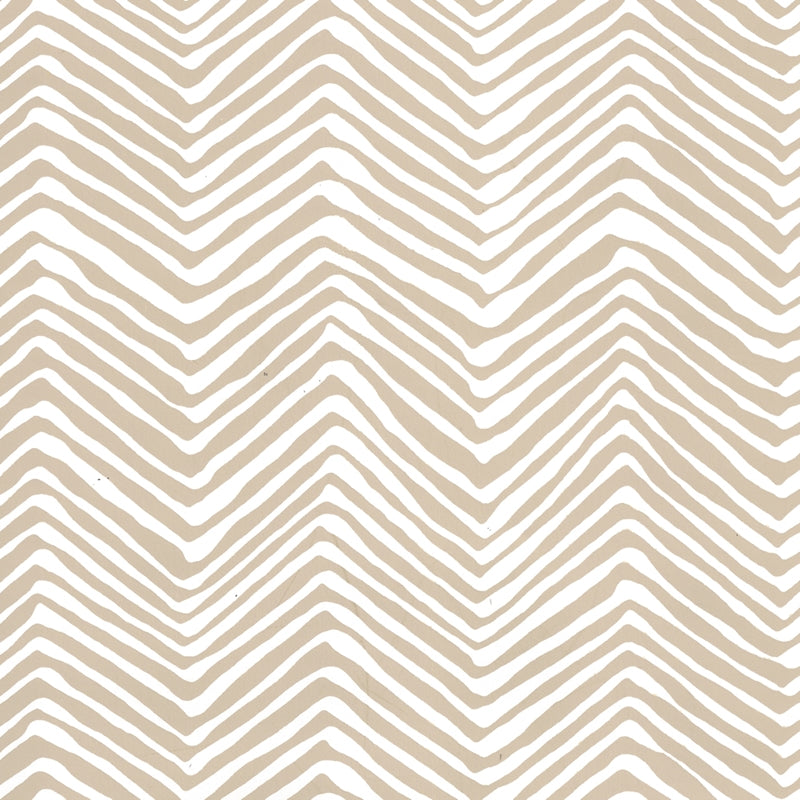 Sample AP303-5 Petite Zig Zag, Sand on Almost White by Quadrille Wallpaper