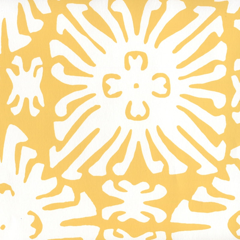 Find 2485WP-03 Sigourney Reverse Small Scale Yellow On White by Quadrille Wallpaper