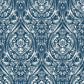 Sample NU1689 Bohemian Damask Indigo , Graphics Peel and Stick Wallpaper