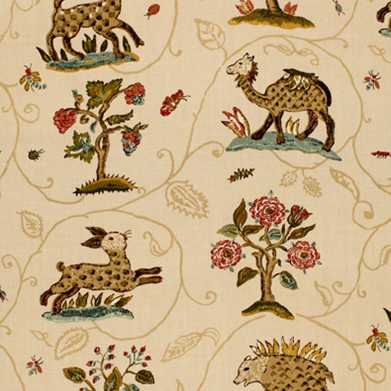 Purchase sample of 172760 La Menagerie, Cream by Schumacher Fabric