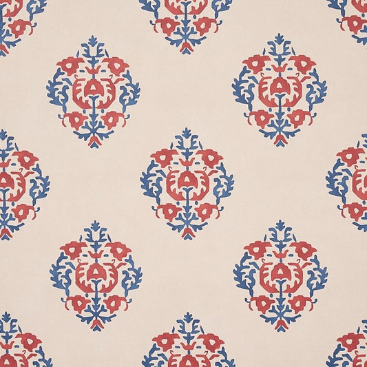 Acquire 5012882 Constantine Red and Blue Schumacher Wallcovering Wallpaper