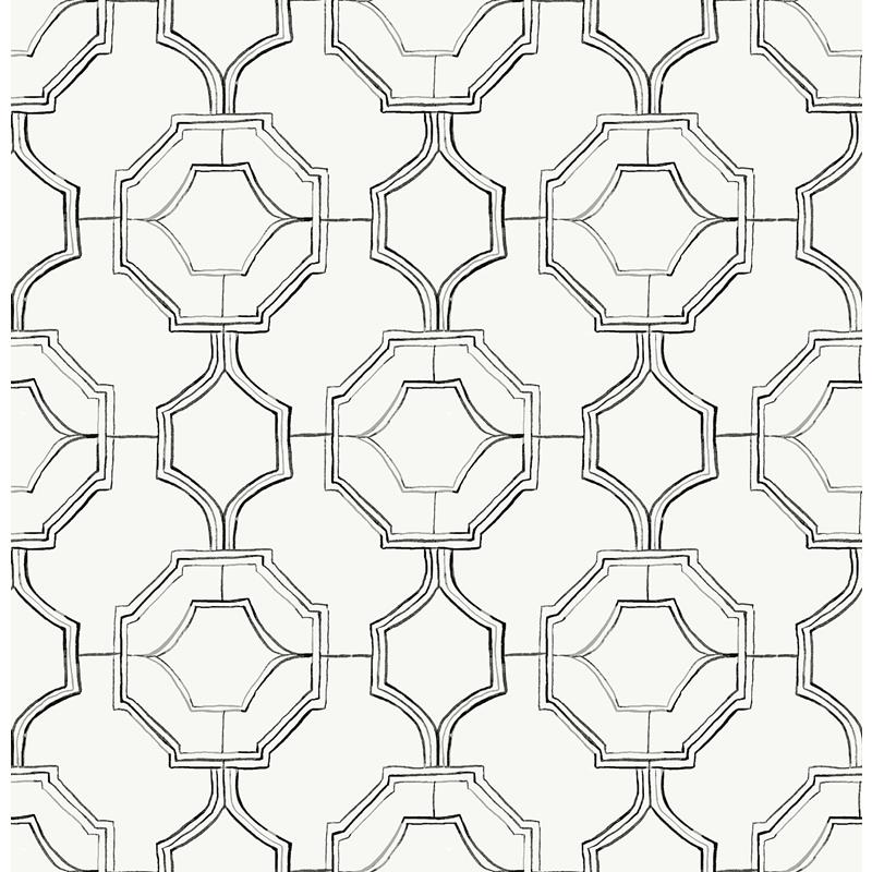 Sample 4081-26315 Happy, Gallina Charcoal Trellis by A-Street Prints Wallpaper