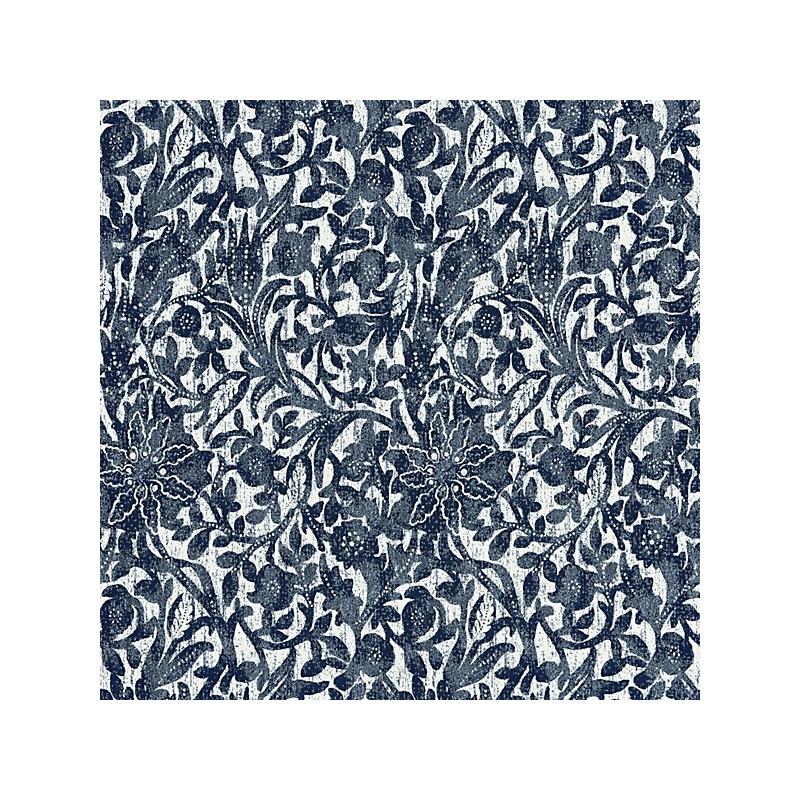 Sample 27195-006 Bali Floral, Ultramarine - Scalamandre Fabric (SC 000627195)