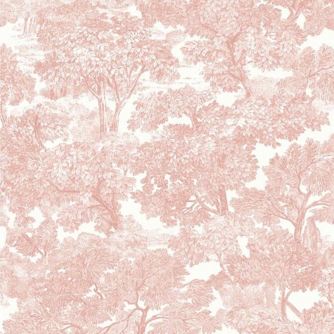 Looking 3115-12544 Farmhouse Spinney Rose Toile Rose by Chesapeake Wallpaper