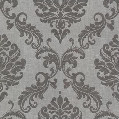 Purchase sample of 450-67362 Zinc, Sebastion Grey Damask by Beacon House Wallpaper