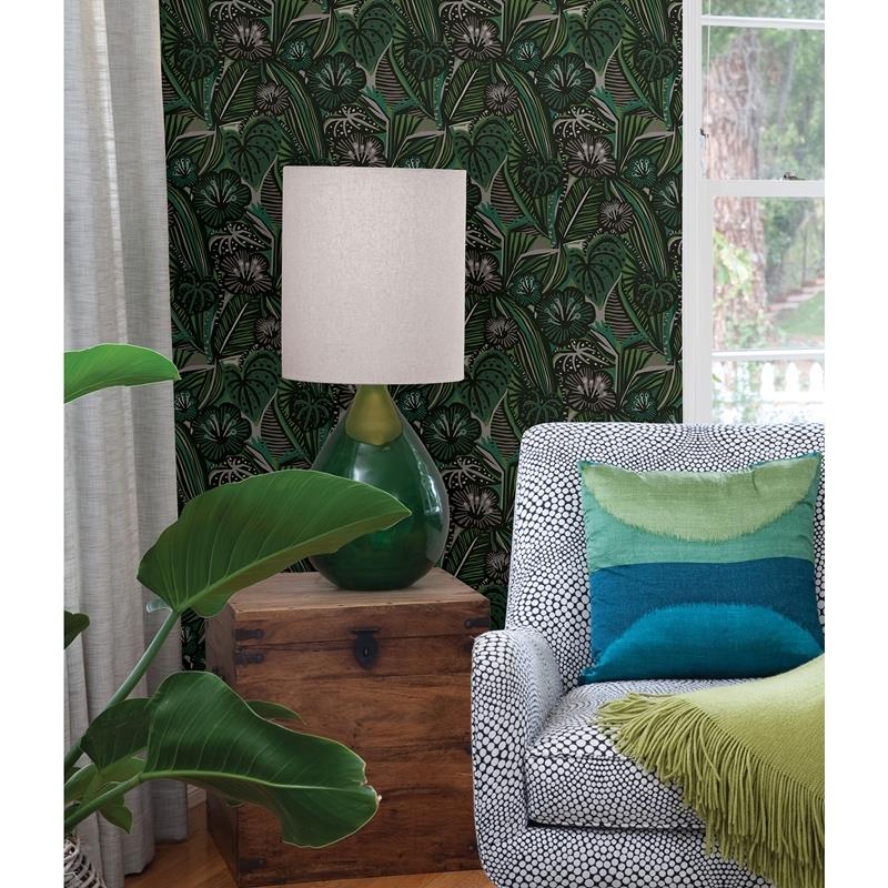 PLS4205 Pip &amp; Lo Greens Lotusland Peel &amp; Stick Wallpaper by NuWallpaper2