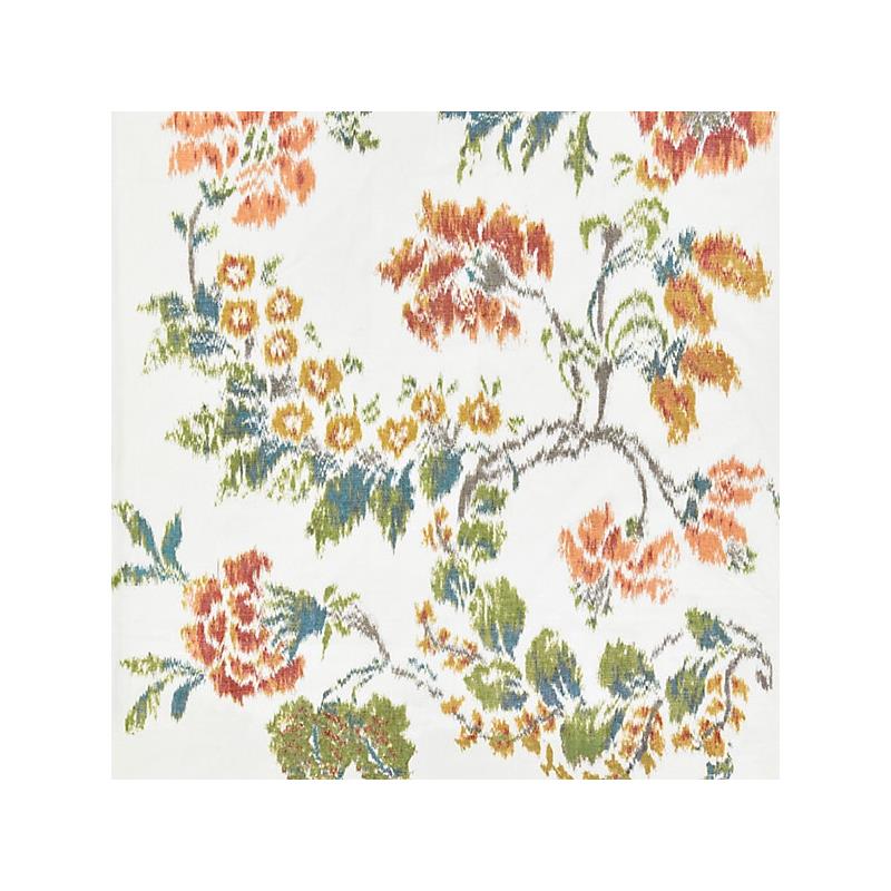 Sample 16611-001 Kew Gardens Warp Print, Multi On Ivory - Scalamandre Fabric (SC 000116611)