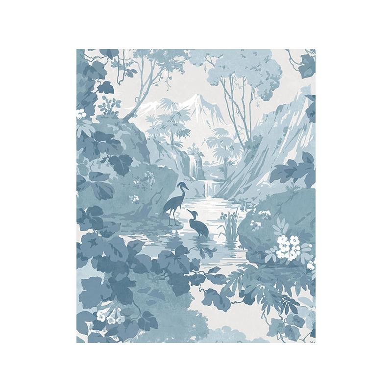 Sample M1675 Archive Collection, Eden Blue Crane Lagoon Wallpaper by Brewster