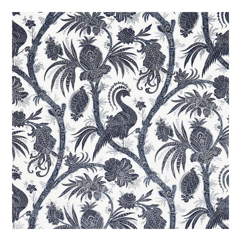 Sample 16575-005 Balinese Peacock, Indigo by Scalamandre Fabric (SC 000516575)