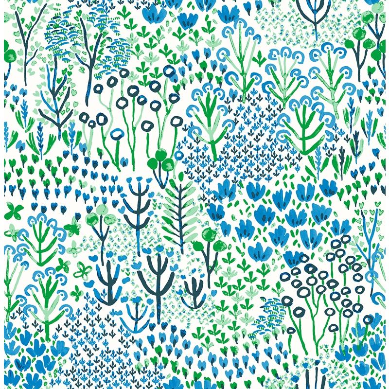 Acquire 4081-26350 Happy Chilton Blue Wildflowers Blue A-Street Prints Wallpaper
