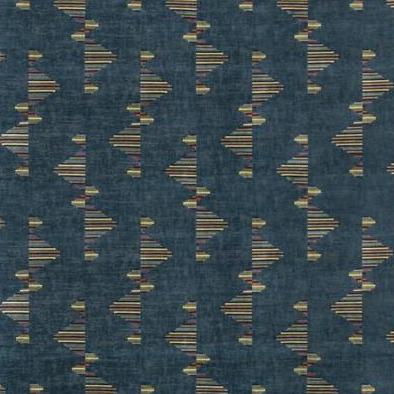 View GWF-3758.354.0 Arcade Blue Geometric by Groundworks Fabric