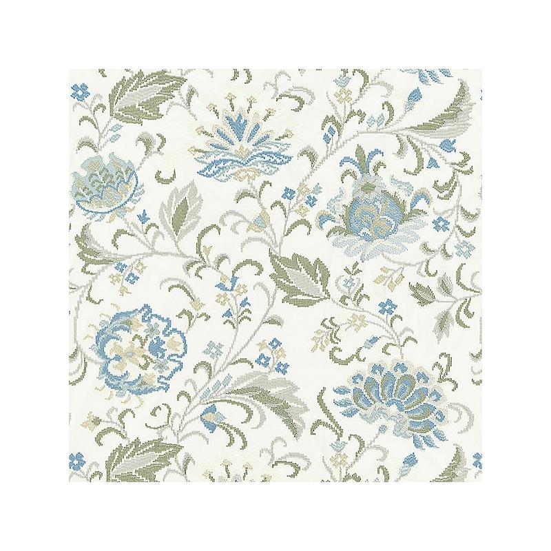Sample 27173-001 Delphine Embroidery, Summer Sage - Scalamandre Fabric (SC 000127173)