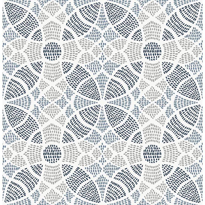 Sample 2764-24335 Zazen Blue Geometric Mistral by A-Street Prints