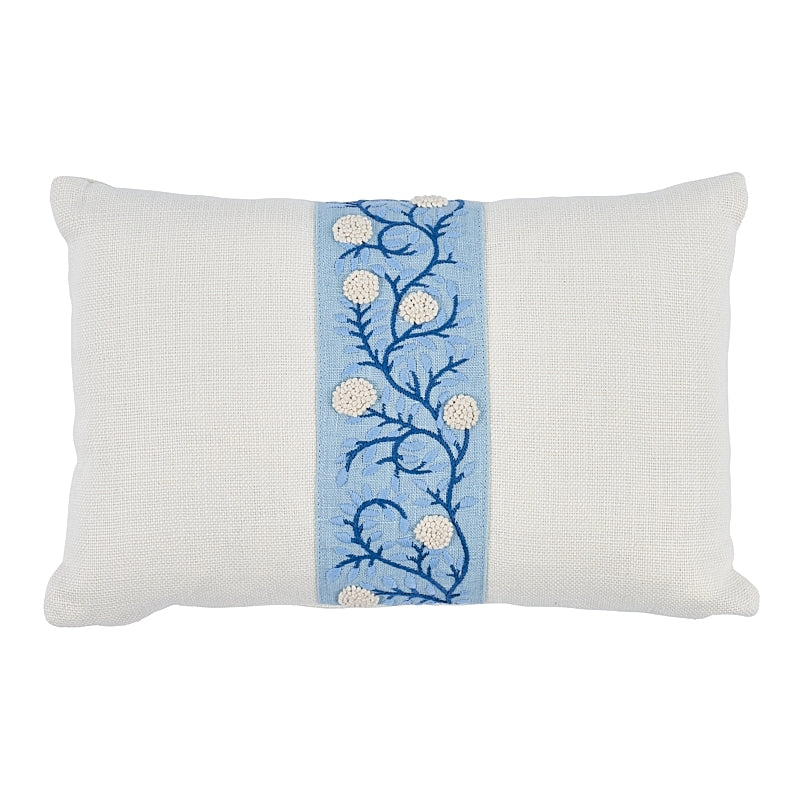 So7629411 | Ashoka Pillow, Ivory and Blue - Schumacher Furniture and Accessories