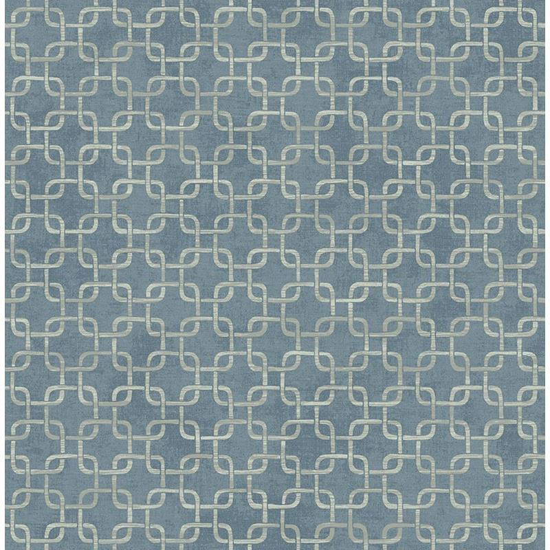 Search RL60702 Retro Living Blue Chain by Seabrook Wallpaper