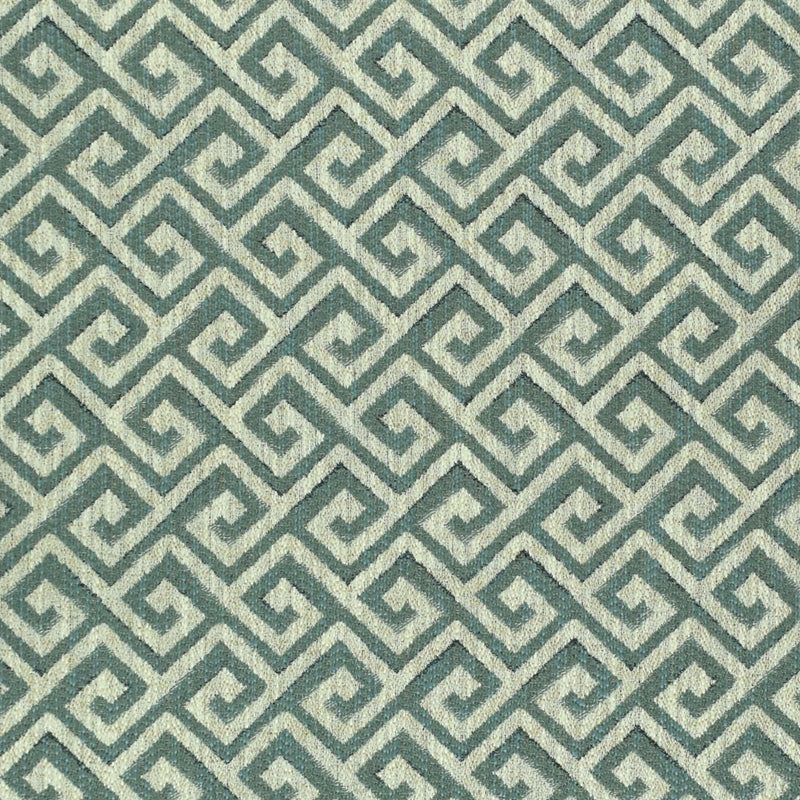 Find F2417 Aqua Geometric Upholstery Greenhouse Fabric