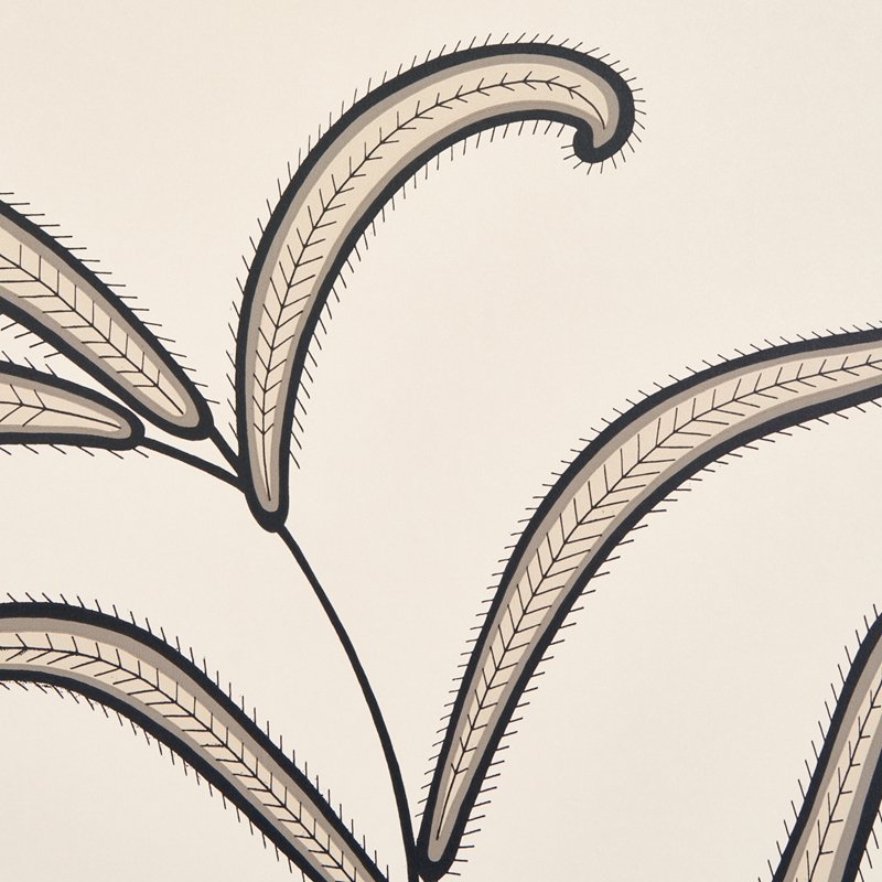 Shop 5014530 Caterpillar Leaf Black And Cream Schumacher Wallcovering Wallpaper